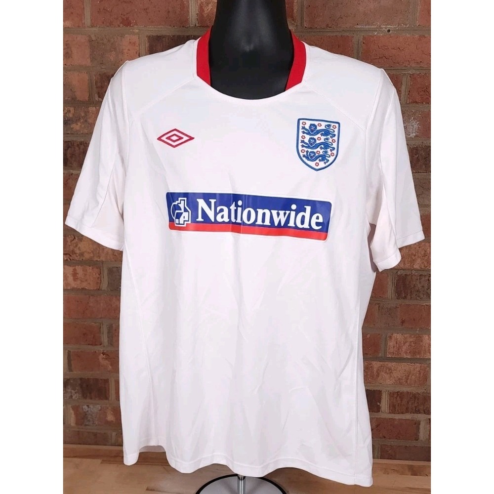 England Football Jersey Mens XL Umbro White Red Nationwide Soccer